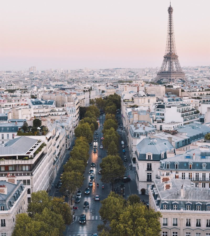 View of the Eiffel Tower, one of the best Paris tours to get views across the city.