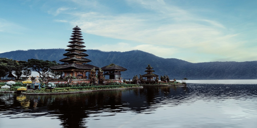 Scenic view of the Bedugul Lake in Bali