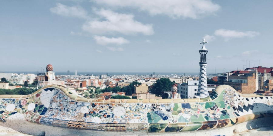 Gorgeous top view of Barcelona city: A captivating perspective from the Gothic Quarter showcasing the architectural beauty of this vibrant city.
